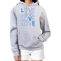 Women's G-III 4Her by Carl Banks  Heather Gray Los Angeles Chargers Love Graphic Pullover Hoodie