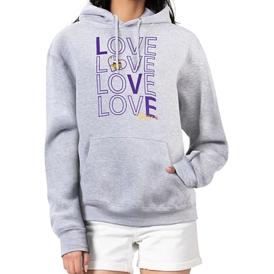 Women's G-III 4Her by Carl Banks  Heather Gray Minnesota Vikings Love Graphic Pullover Hoodie
