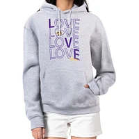 Women's G-III 4Her by Carl Banks  Heather Gray Minnesota Vikings Love Graphic Pullover Hoodie