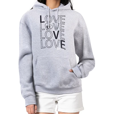 Women's G-III 4Her by Carl Banks  Heather Gray Las Vegas Raiders Love Graphic Pullover Hoodie