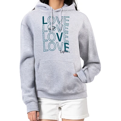 Women's G-III 4Her by Carl Banks  Heather Gray Philadelphia Eagles Love Graphic Pullover Hoodie