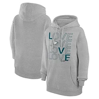Women's G-III 4Her by Carl Banks  Heather Gray Philadelphia Eagles Love Graphic Pullover Hoodie