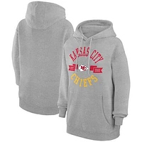 Women's G-III 4Her by Carl Banks Heather Gray Kansas City Chiefs City Graphic Team Fleece Pullover Hoodie