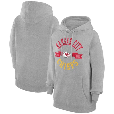 Women's G-III 4Her by Carl Banks Heather Gray Kansas City Chiefs City Graphic Team Fleece Pullover Hoodie