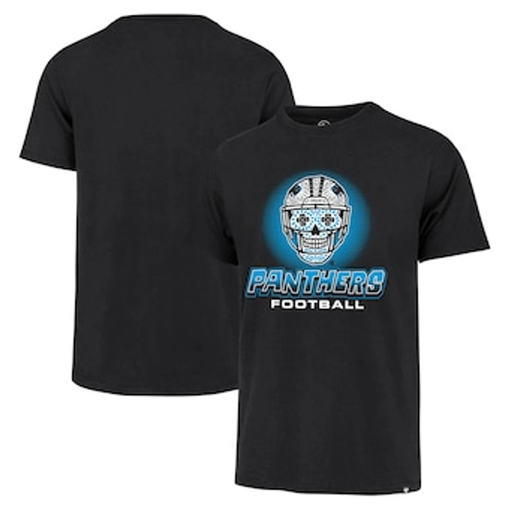 Men's '47 Black Carolina Panthers Sugar Skull T-Shirt