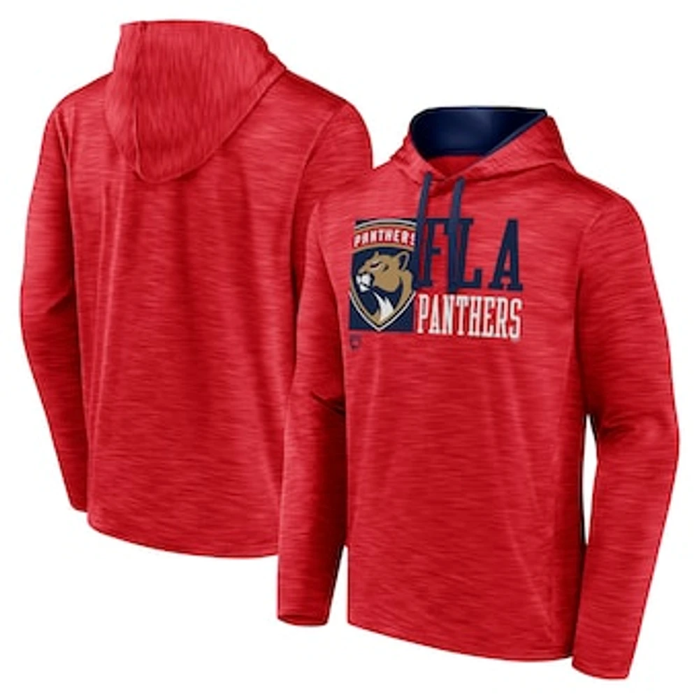 Men's Fanatics Red Florida Panthers Never Quit Pullover Hoodie