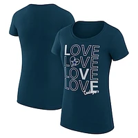 Women's G-III 4Her by Carl Banks Navy Dallas Cowboys Love Graphic Fitted T-Shirt