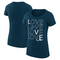 Women's G-III 4Her by Carl Banks Navy Dallas Cowboys Love Graphic Fitted T-Shirt