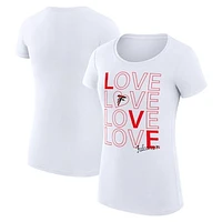Women's G-III 4Her by Carl Banks White Atlanta Falcons Love Graphic Fitted T-Shirt