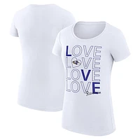 Women's G-III 4Her by Carl Banks White Baltimore Ravens Love Graphic Fitted T-Shirt