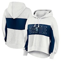 Women's Fanatics Heather Gray Seattle Kraken Fleece Up For It Pullover Hoodie