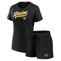 Women's Fanatics Boston Bruins Start to Finish T-Shirt & Shorts Combo Pack