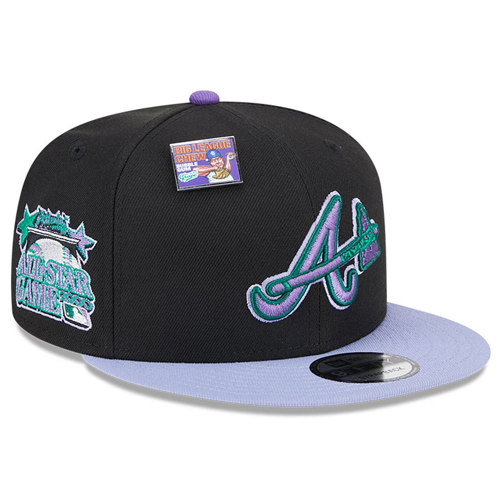 Men's New Era Black/Purple Atlanta Braves Grape Big League Chew Flavor Pack 9FIFTY Snapback Hat