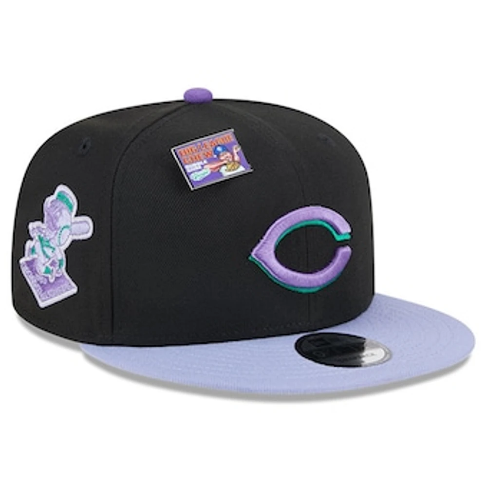 Men's New Era Black/Purple Cincinnati Reds Grape Big League Chew Flavor Pack 9FIFTY Snapback Hat