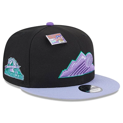 Men's New Era Black/Purple Colorado Rockies Grape Big League Chew Flavor Pack 9FIFTY Snapback Hat