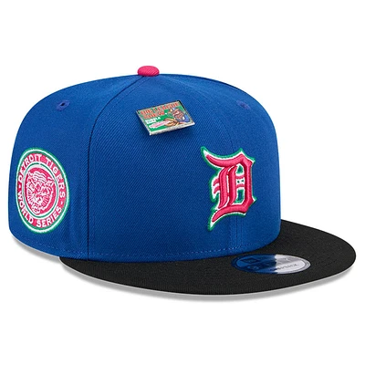 Men's New Era Royal/Black Detroit Tigers Watermelon Big League Chew Flavor Pack 9FIFTY Snapback Hat