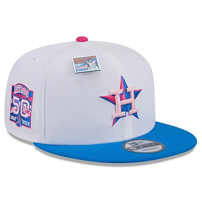 Men's New Era White/Blue Houston Astros Cotton Candy Big League Chew Flavor Pack 9FIFTY Snapback Hat