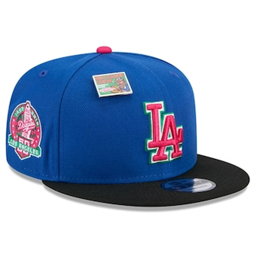 Men's New Era Royal/Black Los Angeles Dodgers Watermelon Big League Chew Flavor Pack 9FIFTY Snapback Hat