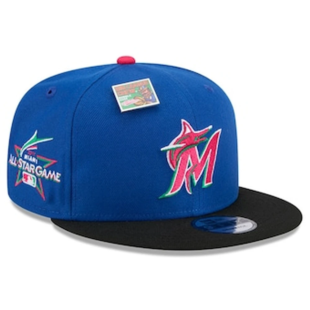 Men's New Era Royal/Black Miami Marlins Watermelon Big League Chew Flavor Pack 9FIFTY Snapback Hat