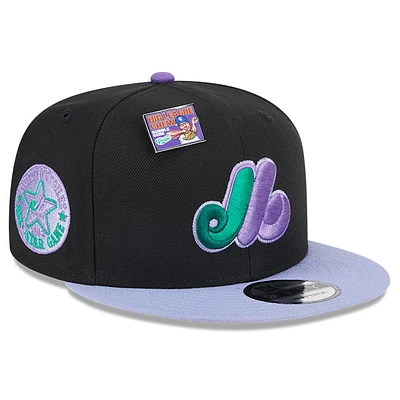 Men's New Era Black/Purple Montreal Expos Grape Big League Chew Flavor Pack 9FIFTY Snapback Hat