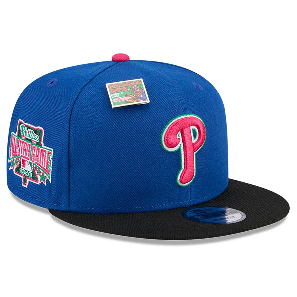 Men's New Era Royal/Black Philadelphia Phillies Watermelon Big League Chew Flavor Pack 9FIFTY Snapback Hat