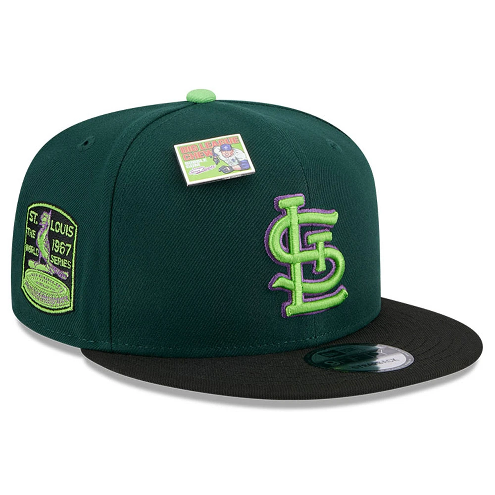 Men's New Era Green/Black St. Louis Cardinals Sour Apple Big League Chew Flavor Pack 9FIFTY Snapback Hat