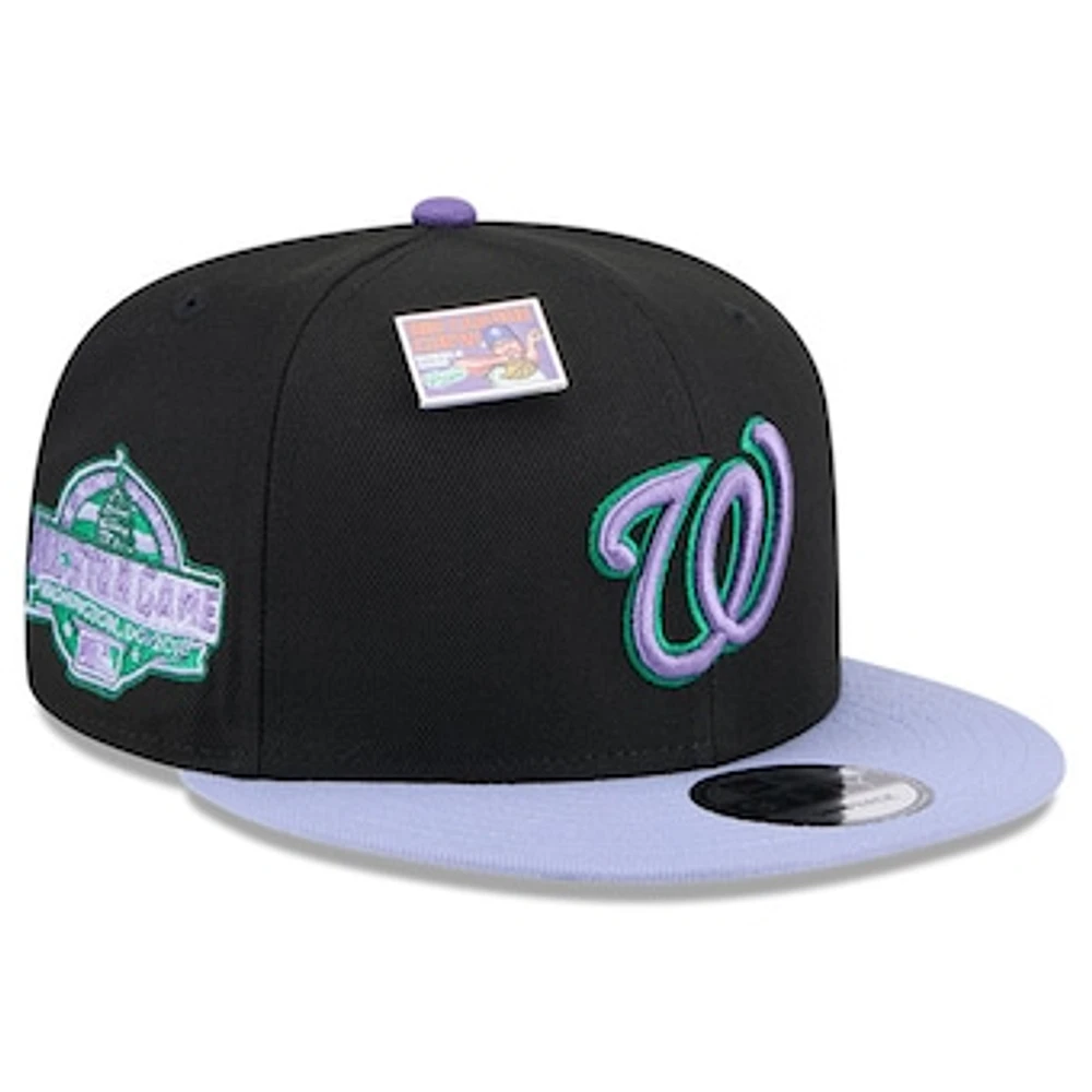 Men's New Era Black/Purple Washington Nationals Grape Big League Chew Flavor Pack 9FIFTY Snapback Hat