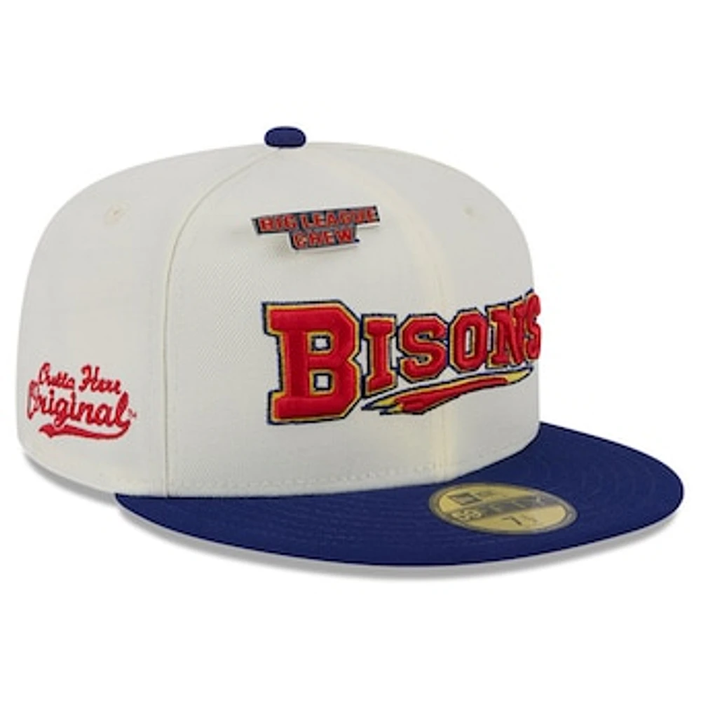 Men's New Era White Buffalo Bisons Big League Chew Original 59FIFTY Fitted Hat