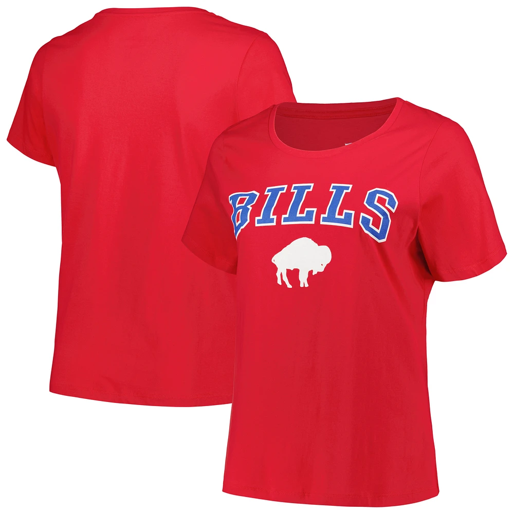 Women's Fanatics Red Buffalo Bills Plus Size Arch Over Logo T-Shirt