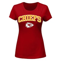 Women's Fanatics Red Kansas City Chiefs Plus Size Arch Over Logo T-Shirt