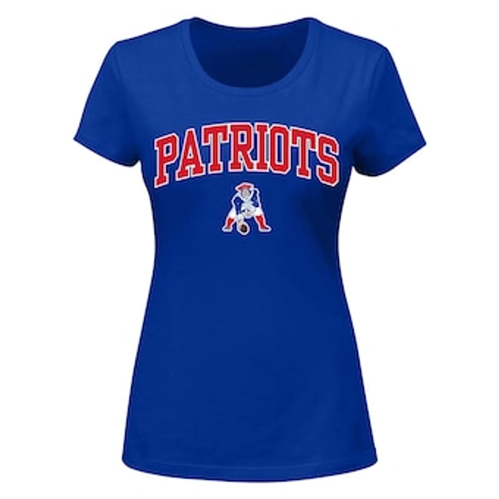 Women's Fanatics Royal New England Patriots Plus Arch Over Logo T-Shirt