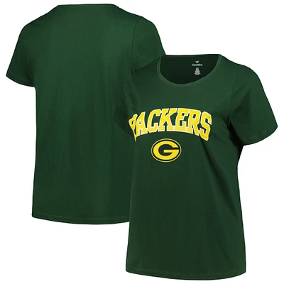 Women's Fanatics Green Bay Packers Plus Arch Over Logo T-Shirt