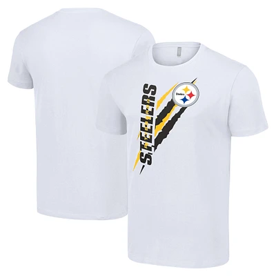 Men's Starter  White Pittsburgh Steelers Color Scratch T-Shirt