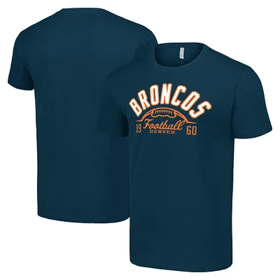 Men's Starter  Navy Denver Broncos Half Ball Team T-Shirt