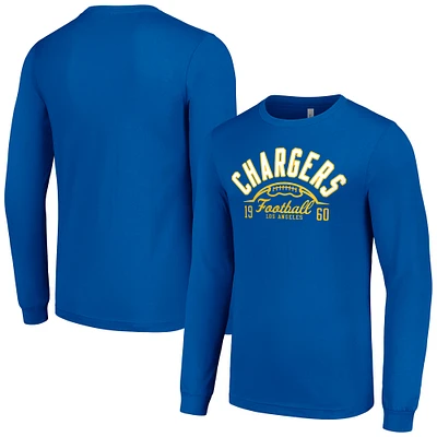 Men's Starter  Royal Los Angeles Chargers Half Ball Team Long Sleeve T-Shirt