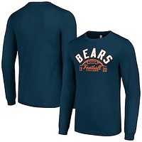 Men's Starter  Navy Chicago Bears Half Ball Team Long Sleeve T-Shirt