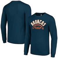 Men's Starter  Navy Denver Broncos Half Ball Team Long Sleeve T-Shirt
