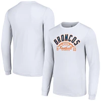 Men's Starter  White Denver Broncos Half Ball Team Long Sleeve T-Shirt