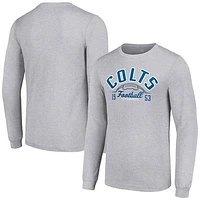 Men's Starter  Heather Gray Indianapolis Colts Half Ball Team Long Sleeve T-Shirt