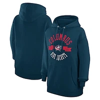Women's G-III 4Her by Carl Banks Navy Columbus Blue Jackets City Graphic Fleece Pullover Hoodie