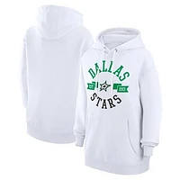Women's G-III 4Her by Carl Banks White Dallas Stars City Graphic Fleece Pullover Hoodie