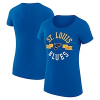 Women's G-III 4Her by Carl Banks Blue St. Louis Blues City Graphic Sport Fitted Crewneck T-Shirt