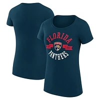 Women's G-III 4Her by Carl Banks Navy Florida Panthers City Graphic Sport Fitted Crewneck T-Shirt