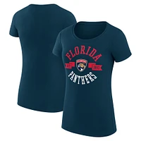 Women's G-III 4Her by Carl Banks Navy Florida Panthers City Graphic Sport Fitted Crewneck T-Shirt