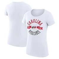 Women's G-III 4Her by Carl Banks White Carolina Hurricanes City Graphic Sport Fitted Crewneck T-Shirt