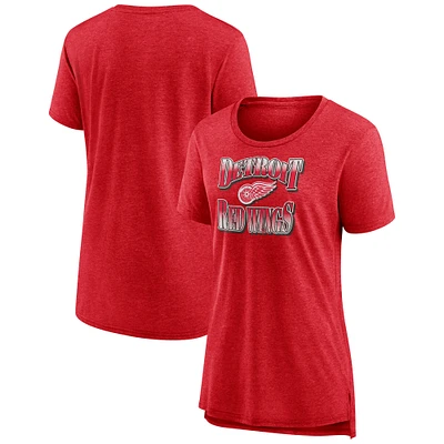 Women's Red Detroit Wings Crash the Net Tri-Blend T-Shirt
