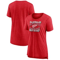 Women's Red Detroit Wings Crash the Net Tri-Blend T-Shirt