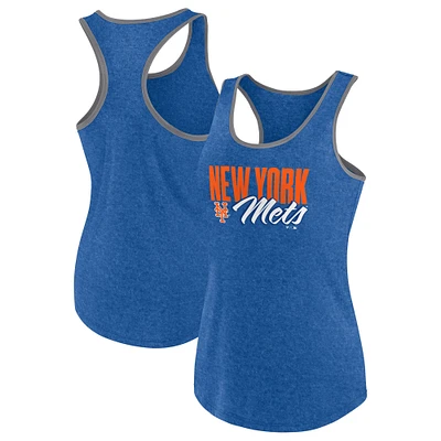 Women's Fanatics Heather Royal New York Mets Fuel Racerback Tank Top