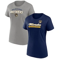 Women's Fanatics Milwaukee Brewers Risk T-Shirt Combo Pack