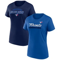 Women's Fanatics Royal/Navy Toronto Blue Jays Risk T-Shirt Combo Pack